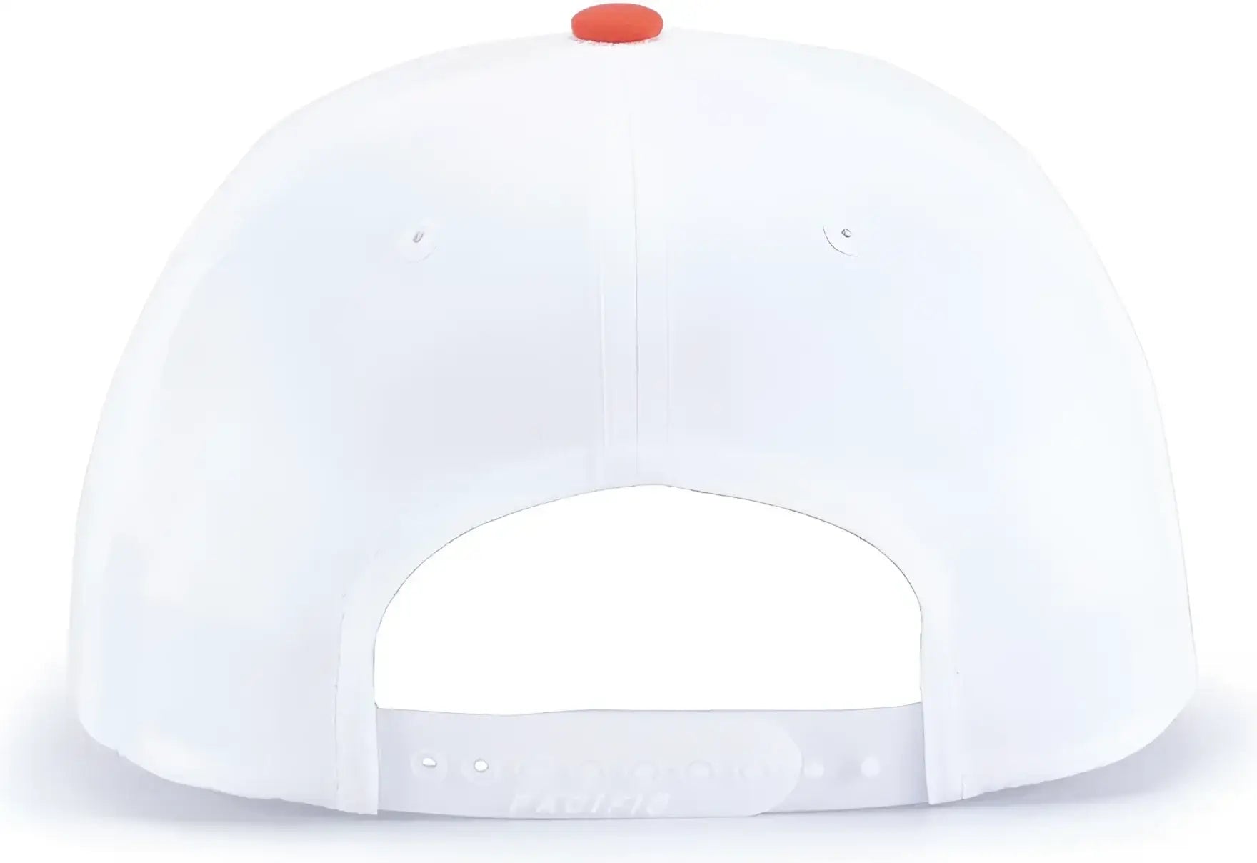 Pacific Headwear P322 Poly/Cotton Snapback Cap - White Orange