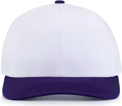 Pacific Headwear P322 Poly/Cotton Snapback Cap - White Purple