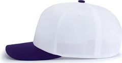 Pacific Headwear P322 Poly/Cotton Snapback Cap - White Purple