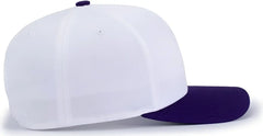 Pacific Headwear P322 Poly/Cotton Snapback Cap - White Purple