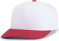 Pacific Headwear P322 Poly/Cotton Snapback Cap - White Red - White Red / 6 1/2’’ - 7’’