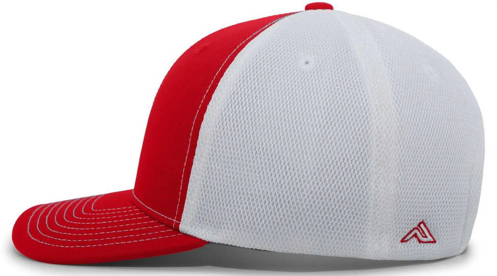 Pacific Headwear P365 Air Mesh Sideline Cap - Red White Red - Red / 7’’ - 7 7/8’’