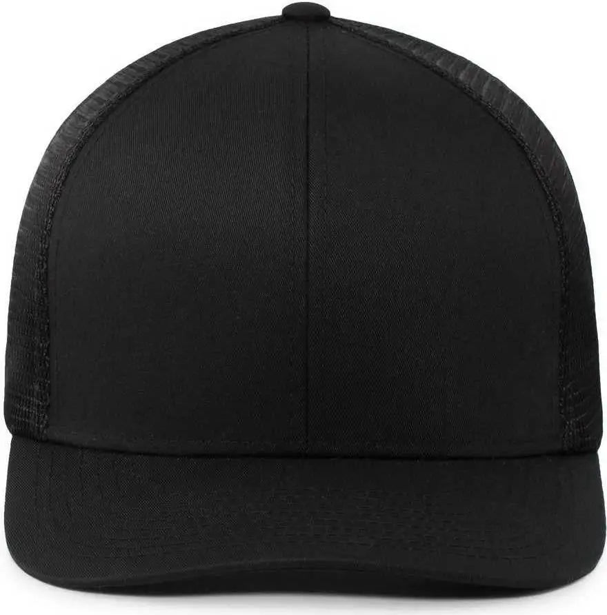 Pacific Headwear P401 Fusion Trucker Cap - Black