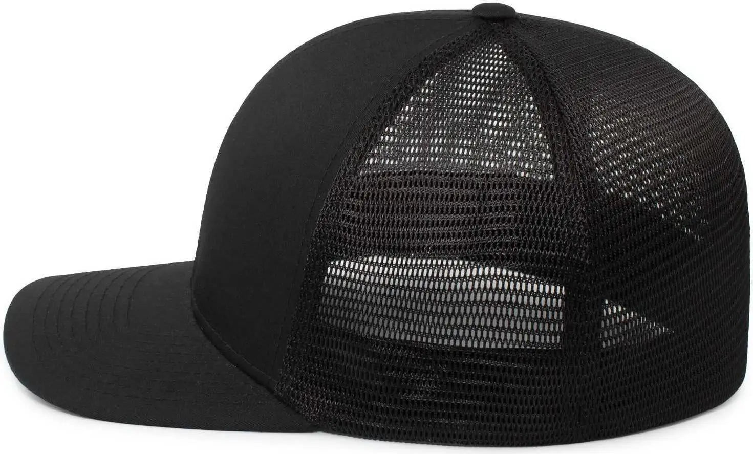 Pacific Headwear P401 Fusion Trucker Cap - Black
