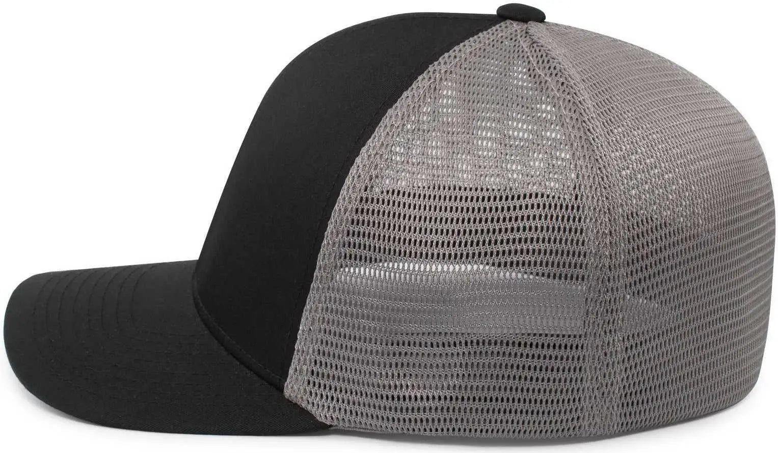 Pacific Headwear P401 Fusion Trucker Cap - Black Graphite Black