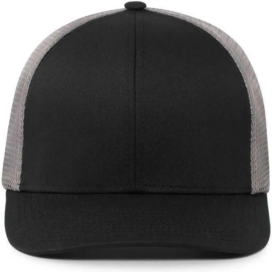 Pacific Headwear P401 Fusion Trucker Cap - Black Graphite Black