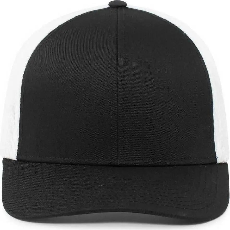 Pacific Headwear P401 Fusion Trucker Cap - Black White Black