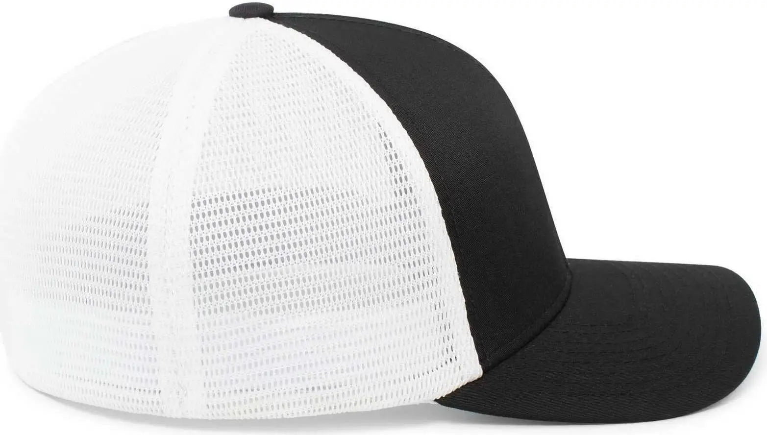 Pacific Headwear P401 Fusion Trucker Cap - Black White Black