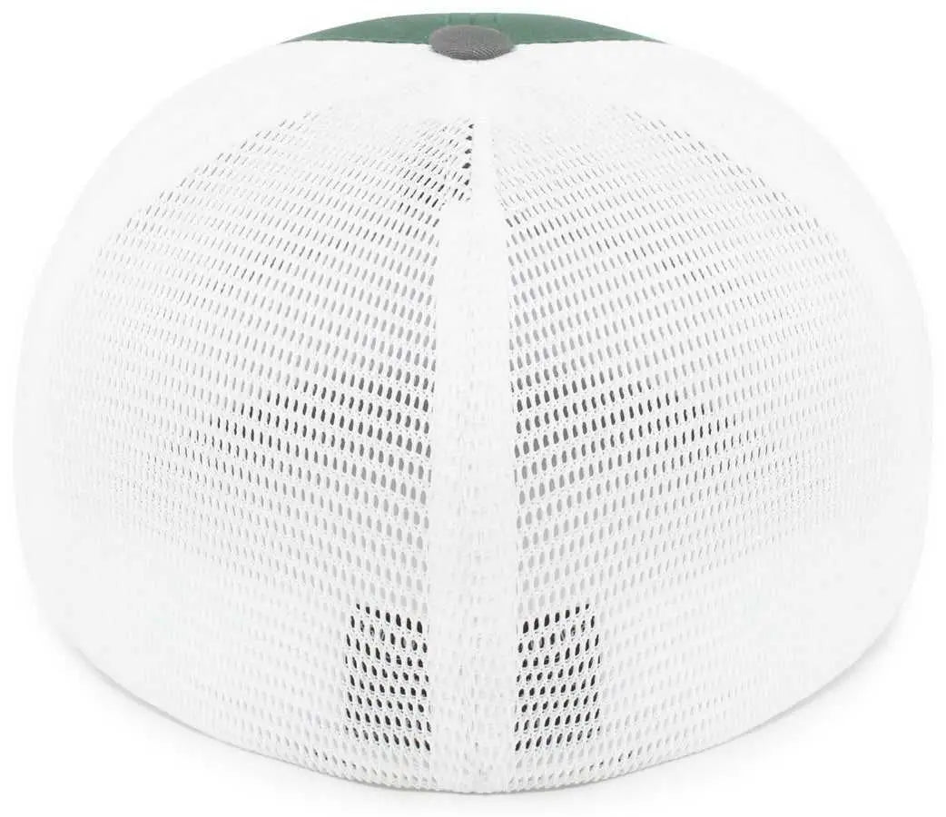 Pacific Headwear P401 Fusion Trucker Cap - Dark Green White Dark Green