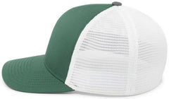 Pacific Headwear P401 Fusion Trucker Cap Dark Green White Dark Green