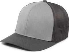 Pacific Headwear P401 Fusion Trucker Cap - Heather Grey Lt Charcoal Lt Charcoal - Gray / 6 1/2’’ 7’’