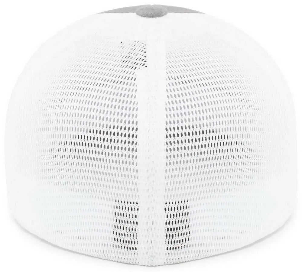 Pacific Headwear P401 Fusion Trucker Cap - Heather Grey White Heather Grey