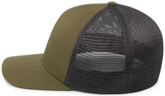 Pacific Headwear P401 Fusion Trucker Cap - Moss Green Lt Charcoal Moss Green