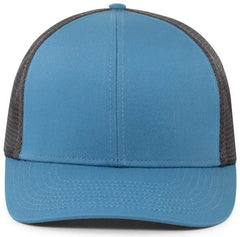 Pacific Headwear P401 Fusion Trucker Cap Ocean Blue Lt Charcoal Ocean Blue
