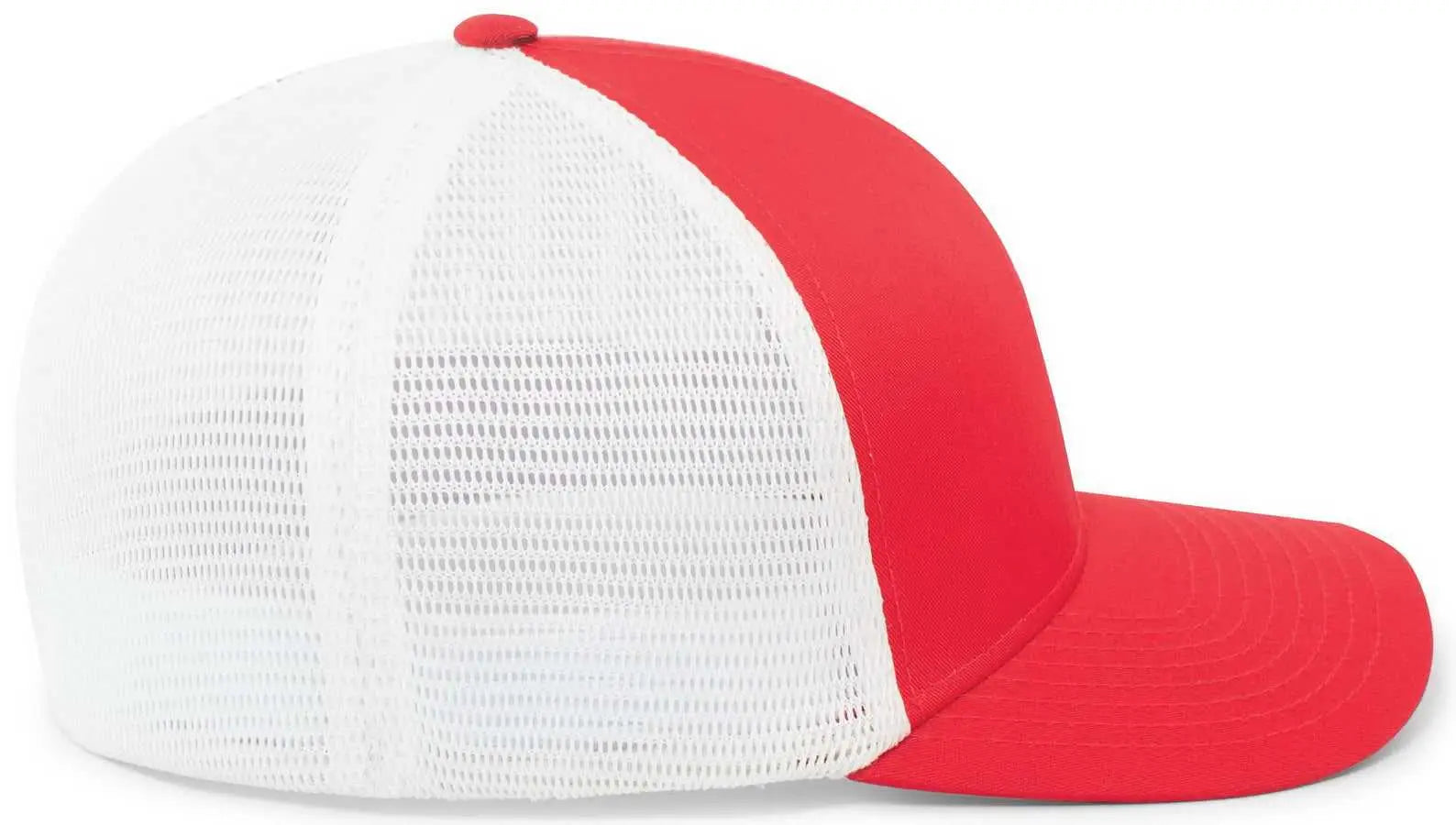 Pacific Headwear P401 Fusion Trucker Cap - Red White Red