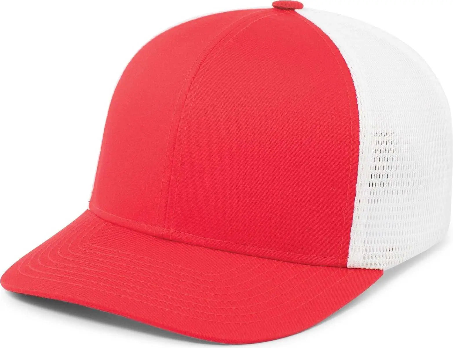 Pacific Headwear P401 Fusion Trucker Cap - Red White Red - Red White / 6 1/2’’ 7’’