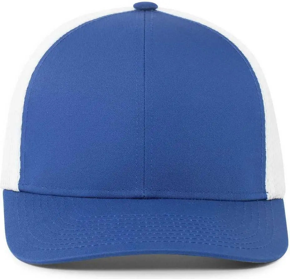 Pacific Headwear P401 Fusion Trucker Cap - Royal White Royal