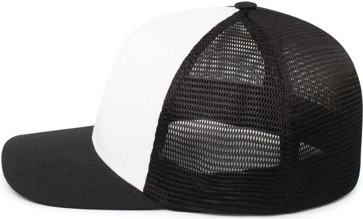 Pacific Headwear P401 Fusion Trucker Cap - White Black Black