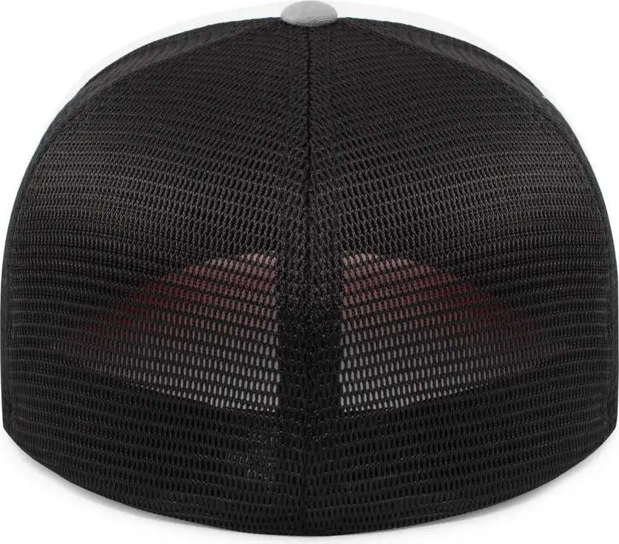 Pacific Headwear P401 Fusion Trucker Cap - White Black Orange