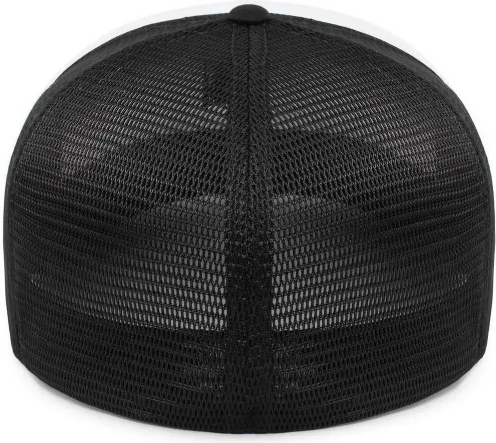 Pacific Headwear P401 Fusion Trucker Cap - White Navy Navy