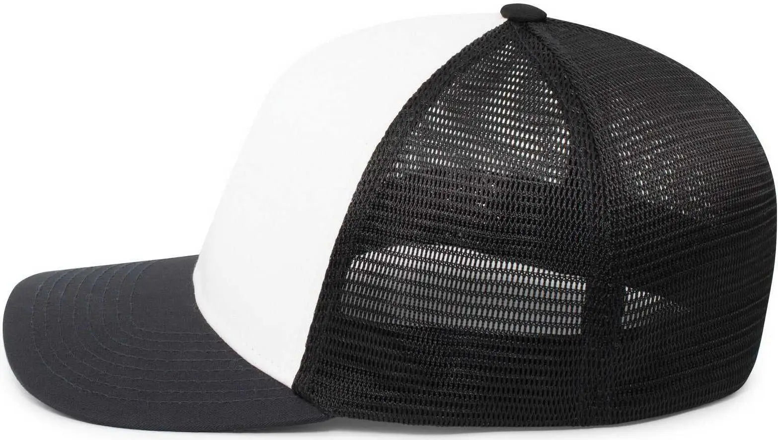 Pacific Headwear P401 Fusion Trucker Cap - White Navy Navy
