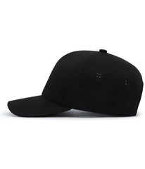 Pacific Headwear P413 Lightweight Perforated Snapback Black Black / 7’’ 7 7/8’’