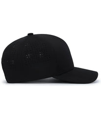 Pacific Headwear P413 Lightweight Perforated Snapback Black Black / 7’’ 7 7/8’’