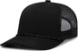 Pacific Headwear P423 Weekender Trucker Cap - Black Black White - Black White / 7’’ 7 7/8’’