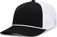 Pacific Headwear P423 Weekender Trucker Cap Black White Black Black White / 7’’ 7 7/8’’