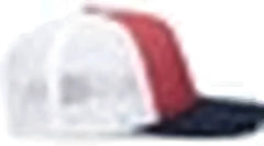 Pacific Headwear P423 Weekender Trucker Cap - Red White Navy - Red Navy / 7’’ 7 7/8’’