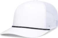 Pacific Headwear P423 Weekender Trucker Cap White Black White White Black / 7’’ 7 7/8’’