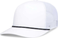 Pacific Headwear P423 Weekender Trucker Cap - White Black White - White Black / 7’’ 7 7/8’’