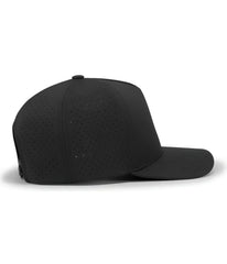 Pacific Headwear P424 Weekender Perforated Snapback Cap - Black - Black / 7’’ - 7 7/8’’