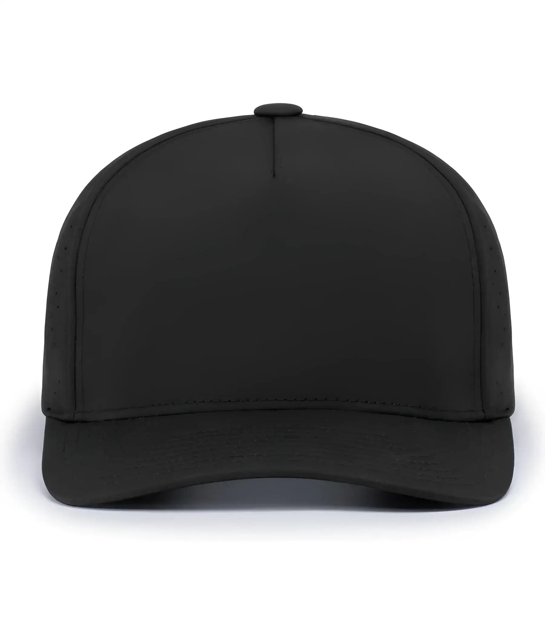 Pacific Headwear P424 Weekender Perforated Snapback Cap - Black - Black / 7’’ - 7 7/8’’