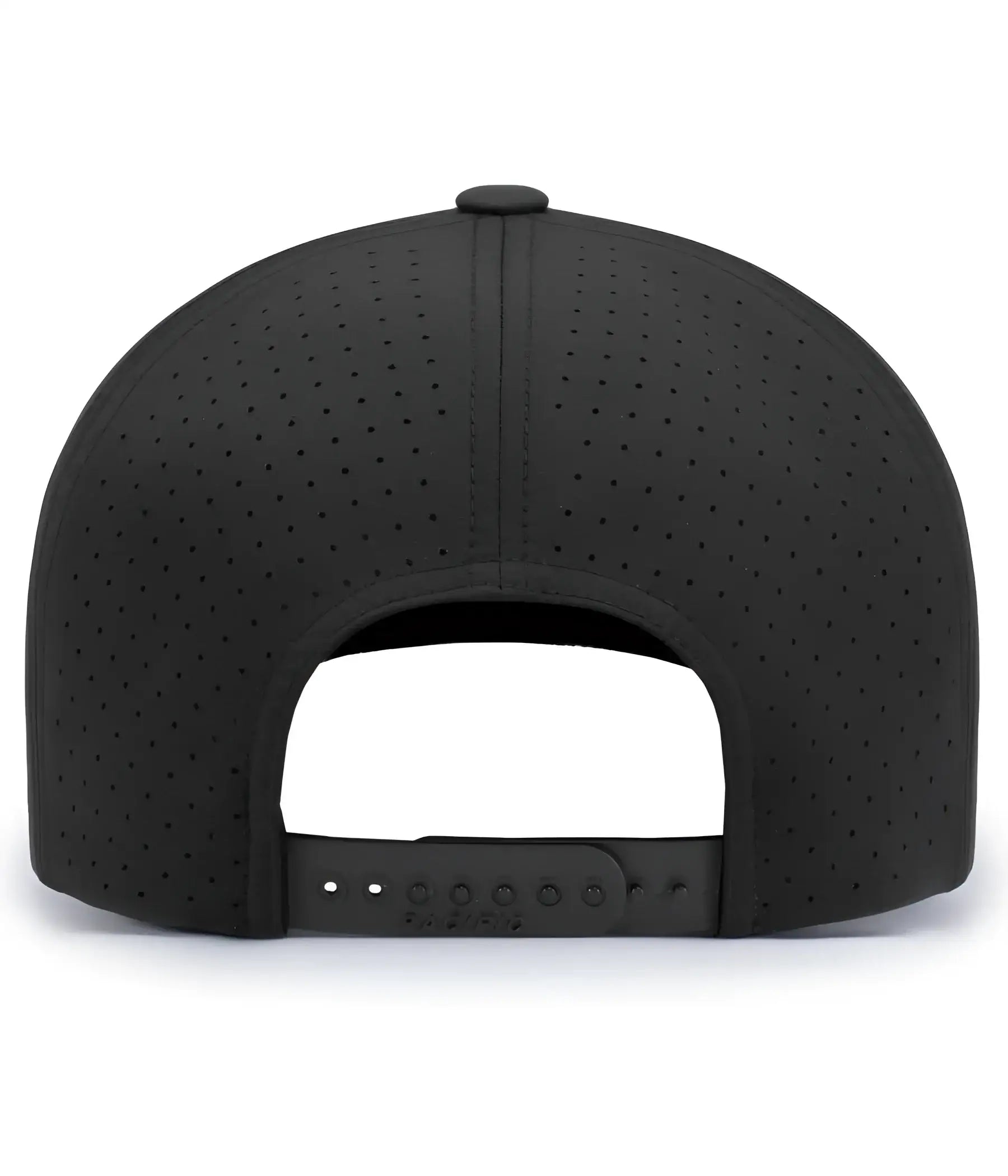Pacific Headwear P424 Weekender Perforated Snapback Cap - Black - Black / 7’’ - 7 7/8’’