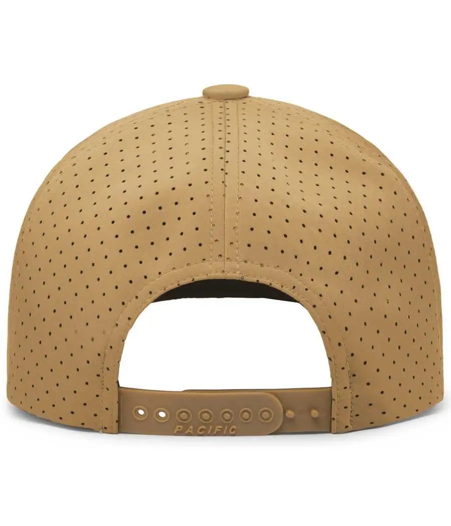 Pacific Headwear P424 Weekender Perforated Snapback Cap - Buck Black - Buck Black / 7’’ - 7 7/8’’