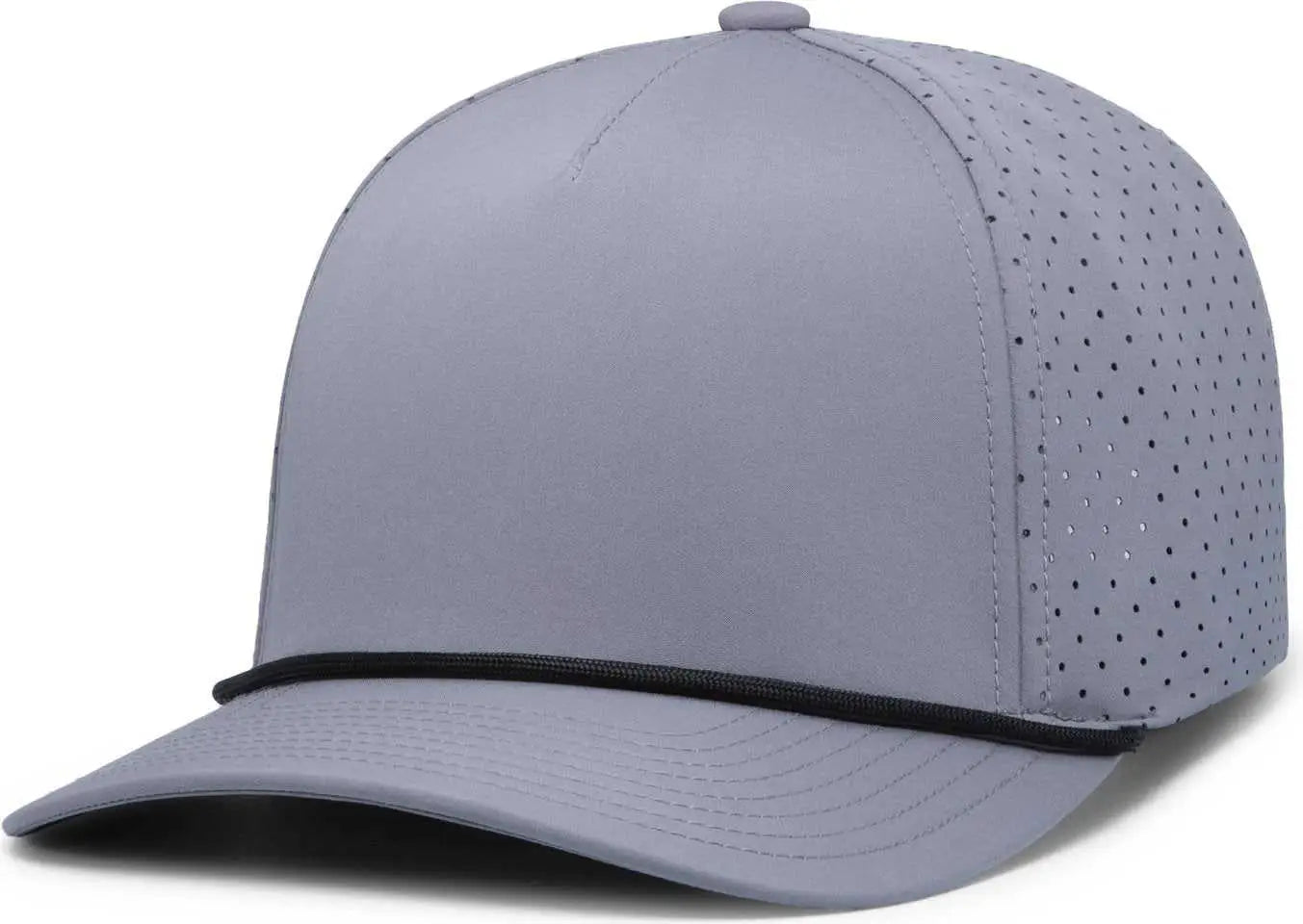Pacific Headwear P424 Weekender Perforated Snapback Cap - Graphite Black - Dark Gray Black / 7’’ 7 7/8’’