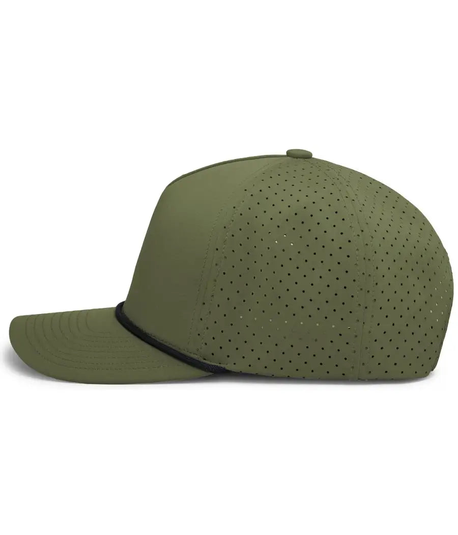 Pacific Headwear P424 Weekender Perforated Snapback Cap - Moss Blk - Olive / 7’’ 7 7/8’’
