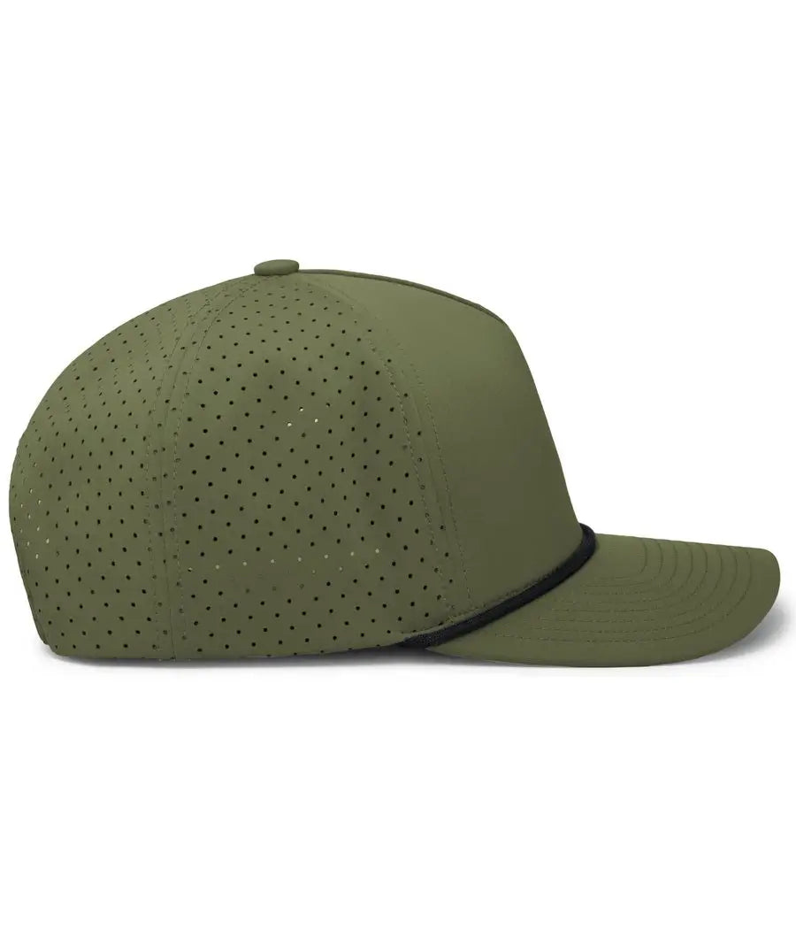 Pacific Headwear P424 Weekender Perforated Snapback Cap - Moss Blk - Olive / 7’’ 7 7/8’’