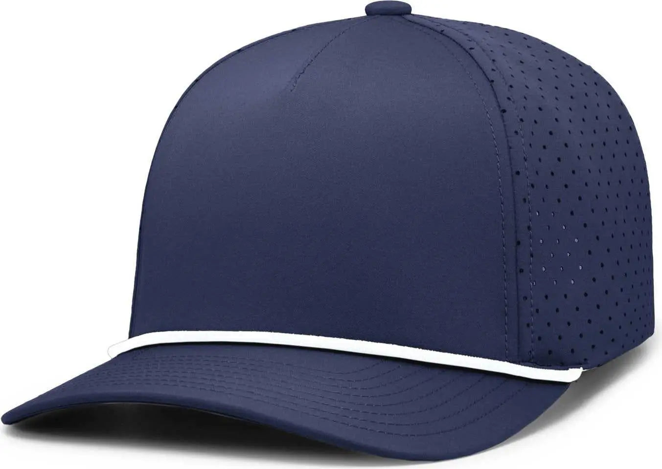 Pacific Headwear P424 Weekender Perforated Snapback Cap - Navy White - Navy White / 7’’ 7 7/8’’