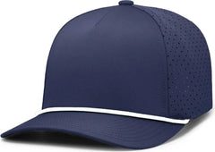 Pacific Headwear P424 Weekender Perforated Snapback Cap - Navy White - Navy White / 7’’ 7 7/8’’
