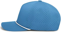 Pacific Headwear P424 Weekender Perforated Snapback Cap - Ocean Blue White - Blue White / 7’’ 7 7/8’’