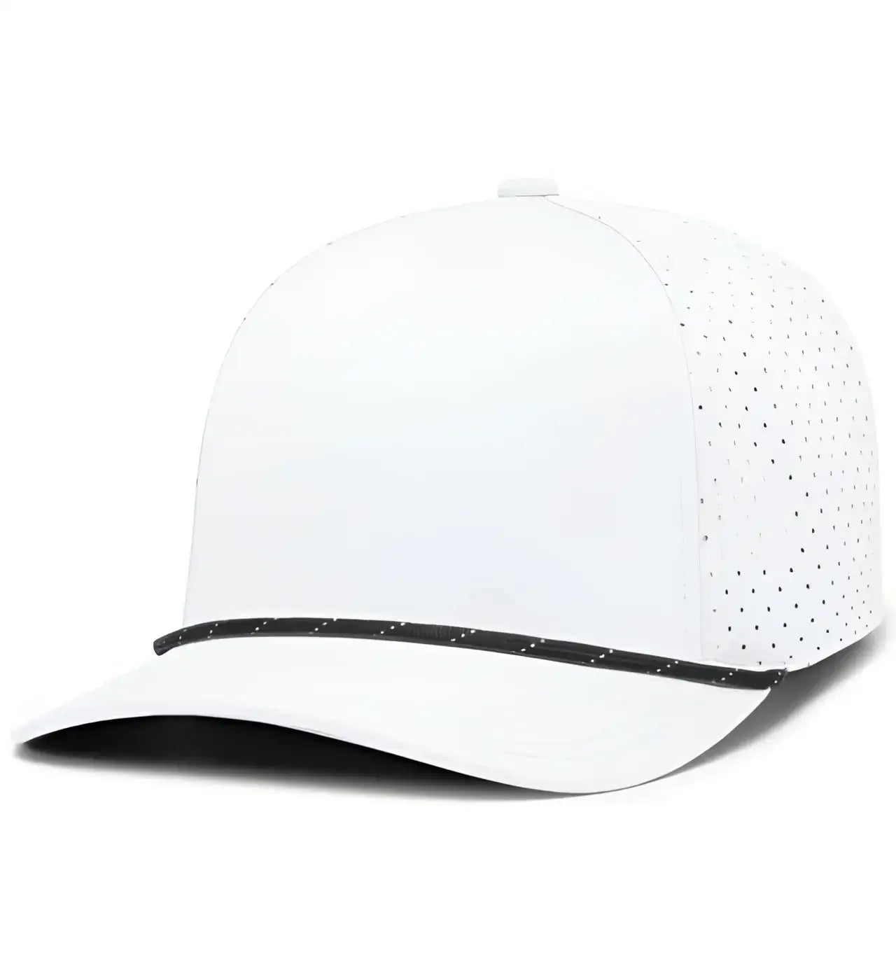 Pacific Headwear P424 Weekender Perforated Snapback Cap - White Black White - White Black White / 7’’ - 7 7/8’’