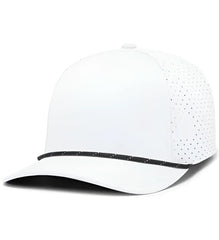 Pacific Headwear P424 Weekender Perforated Snapback Cap - White Black White - White Black White / 7’’ - 7 7/8’’