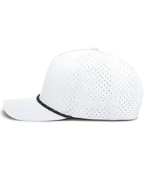 Pacific Headwear P424 Weekender Perforated Snapback Cap - White Black White - White Black White / 7’’ - 7 7/8’’