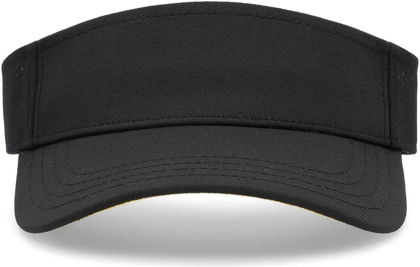Pacific Headwear P500 Perforated Coolcore Visor - Black Gold - Black Gold / 7’’ - 7 7/8’’