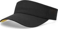 Pacific Headwear P500 Perforated Coolcore Visor - Black Gold - Black Gold / 7’’ - 7 7/8’’
