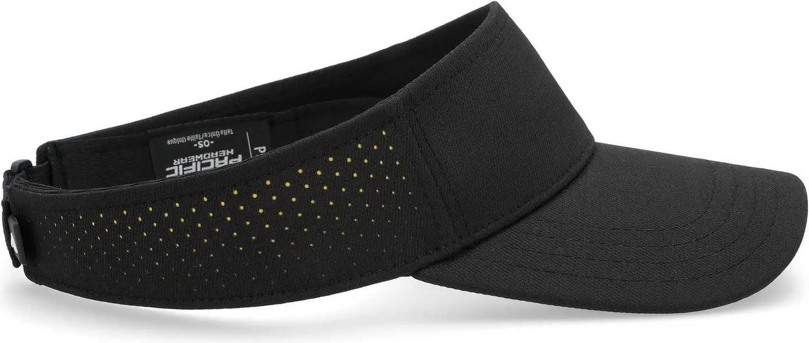 Pacific Headwear P500 Perforated Coolcore Visor - Black Gold - Black Gold / 7’’ - 7 7/8’’