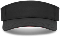 Pacific Headwear P500 Perforated Coolcore Visor - Black Red - Black Red / 7’’ - 7 7/8’’
