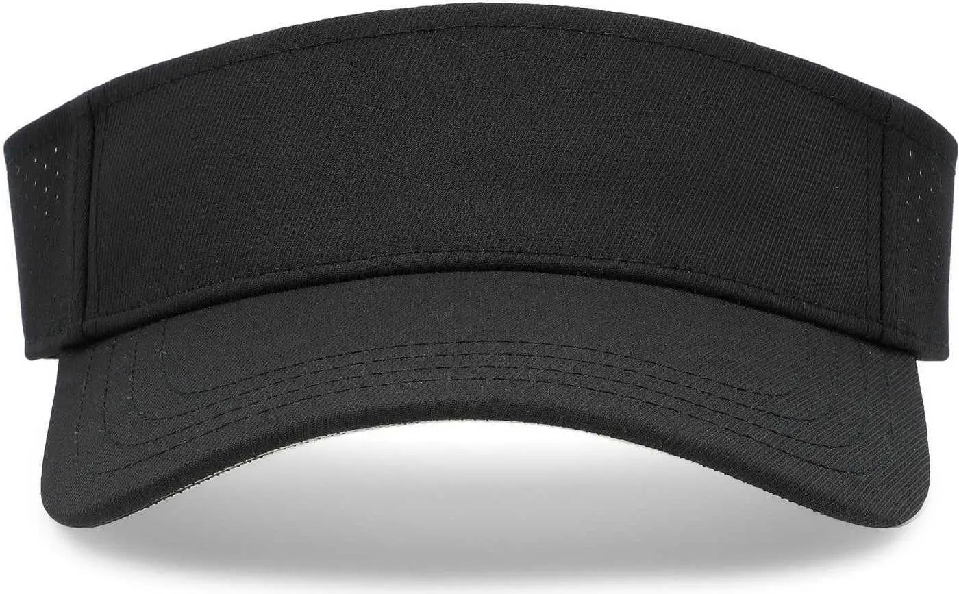 Pacific Headwear P500 Perforated Coolcore Visor - Black Vegas Gold - Black Vegas Gold / 7’’ - 7 7/8’’